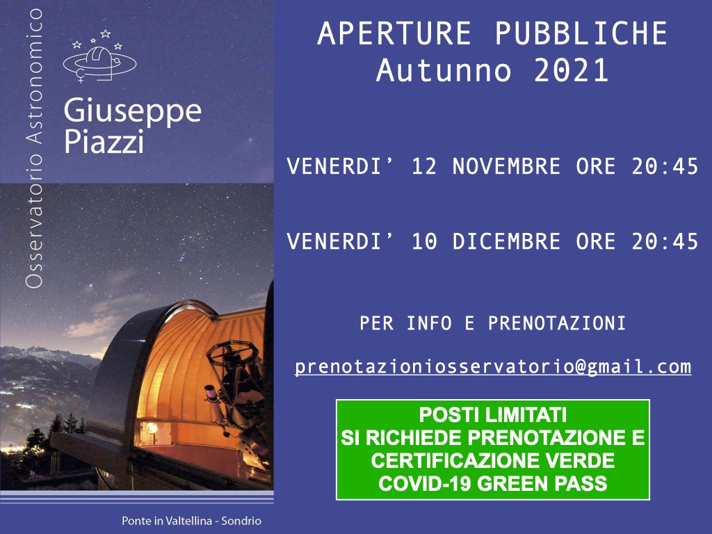 Apertura Osservatorio 2021